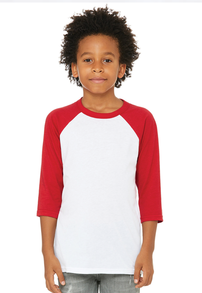 Youth Three-Quarter Sleeve Baseball Tee