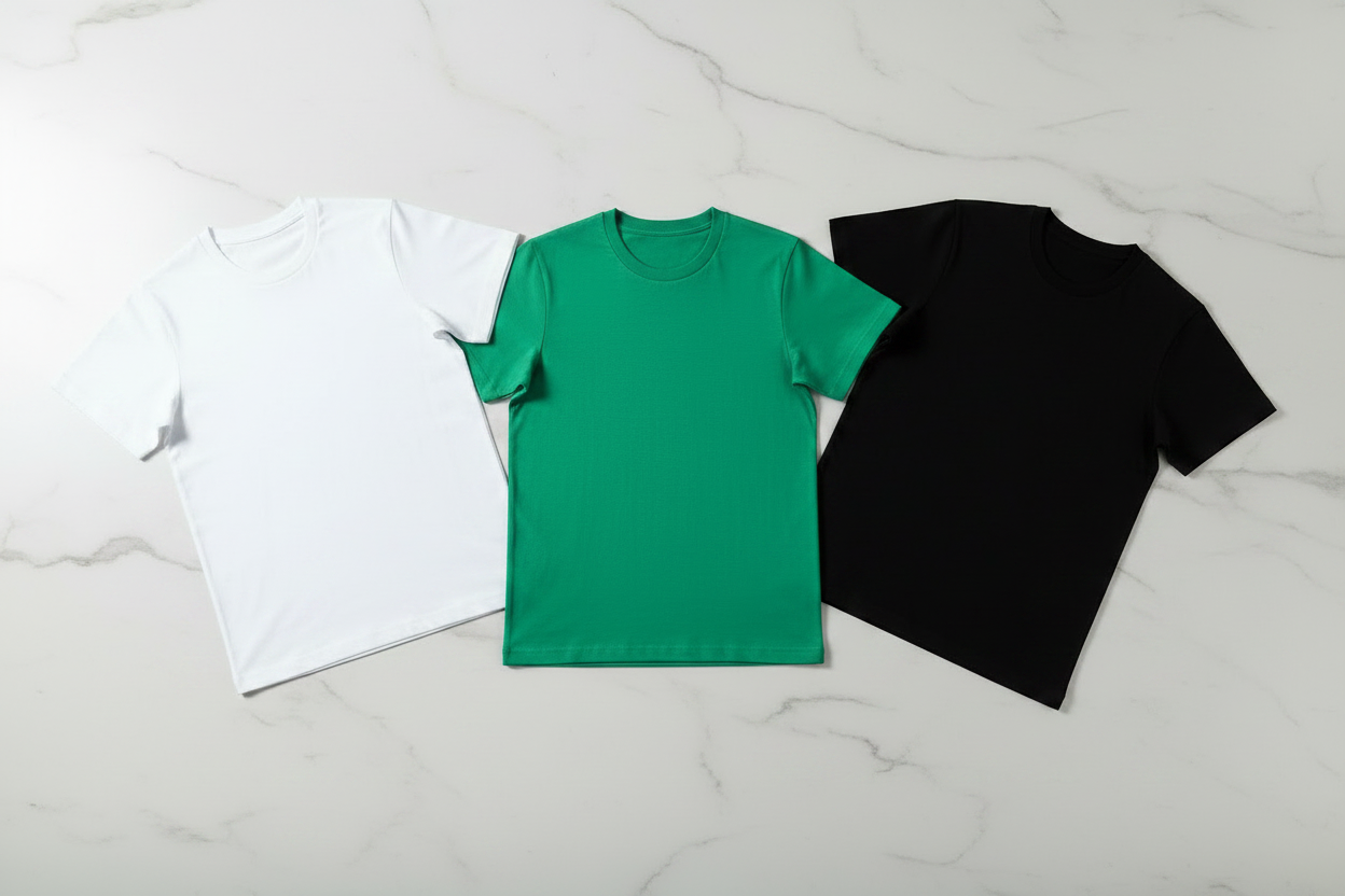 Minimalist 3‑Pack Tee — Black, Green, White